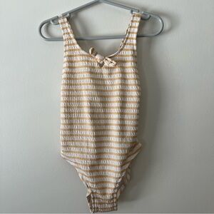 Girls ZARA One Piece Swimsuit 3-4y Yellow Stripe